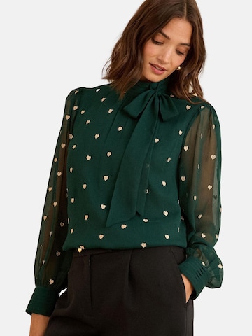 love & roses Blouse in Groen: voorkant