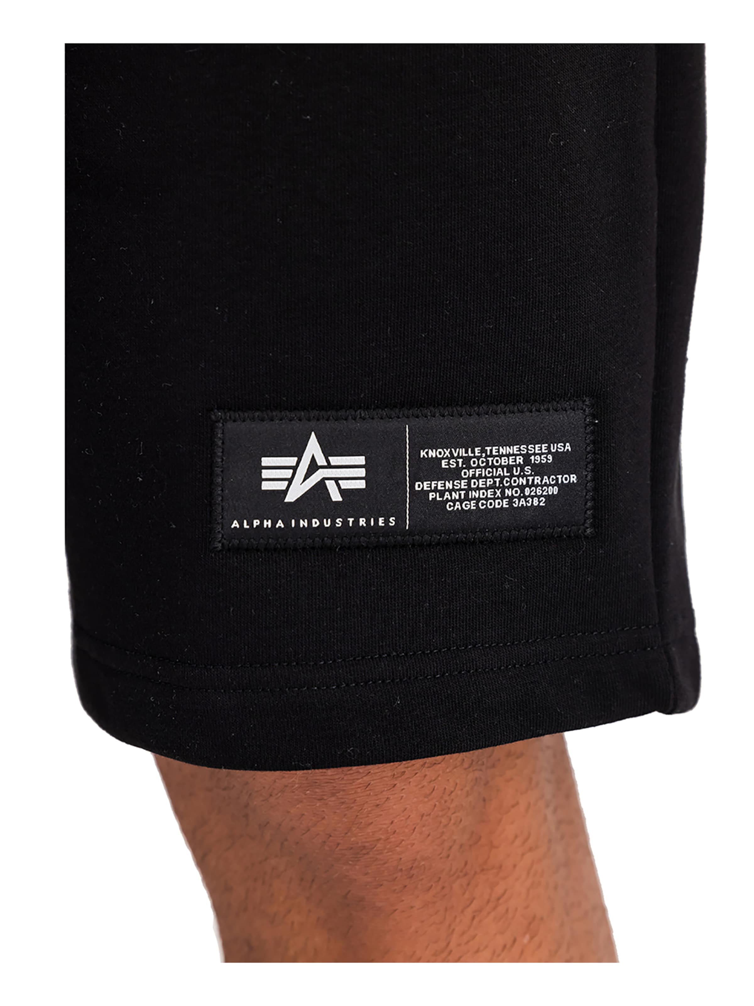 ALPHA INDUSTRIES Regular Pants 'Label Jogger' in Black