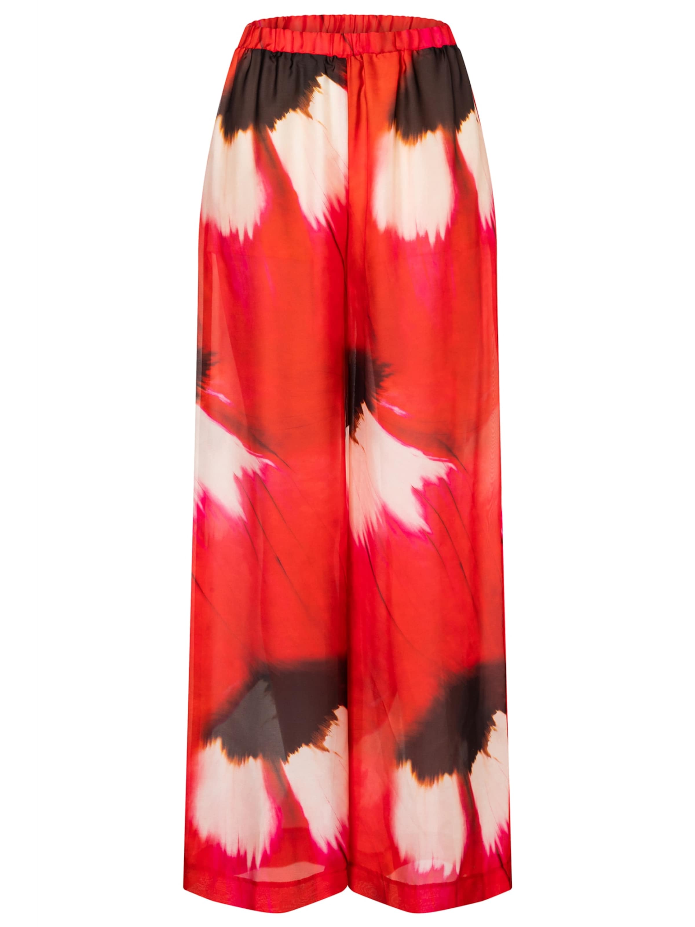 Ana Alcazar Wide Leg Printhose ' Dolth ' in Rot: Vorderseite