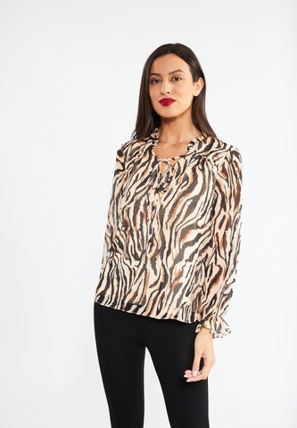 faina Bluse in Beige: Vorderseite