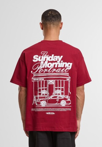 Maglietta 'Sunday Morning' di Another Cotton Lab in rosso: frontale