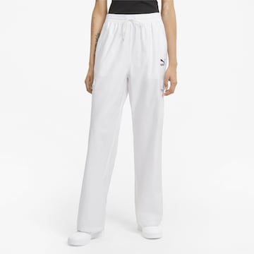 PUMA Boot cut Workout Pants in White: front