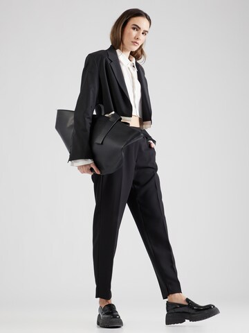 Coupe slim Pantalon à plis TAIFUN en noir