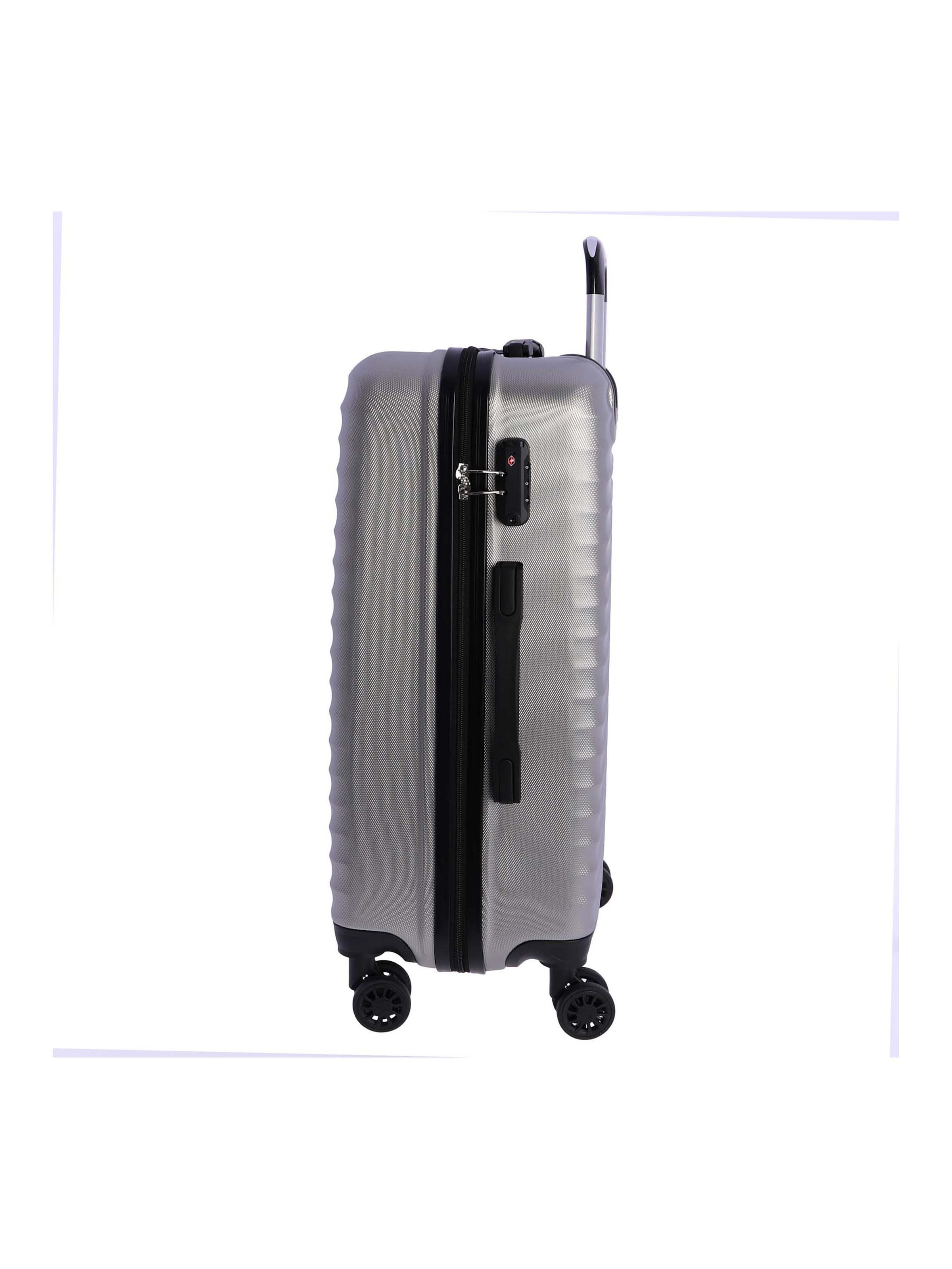 Don Algodon - Carrito 'DON ALGODON Maleta Mediana 23 kg | Maleta de Viaje Rígida con 4 Ruedas Dobles 360º, Candado TSA y Asa Telescópica | Equipaje Resistente al Agua para Viajes en Avión' en plata