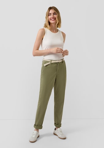 s.Oliver Tapered Chino in Groen: voorkant