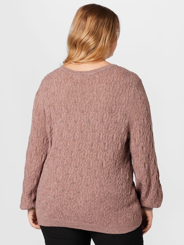 ONLY Carmakoma Sweater 'FIA KATIA' in Brown
