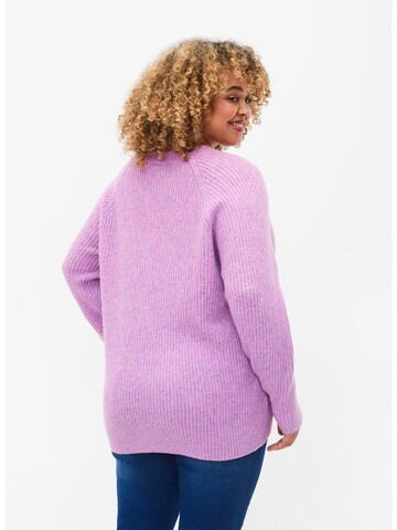 Zizzi Pullover 'MCOMFY PEARL' in Lila