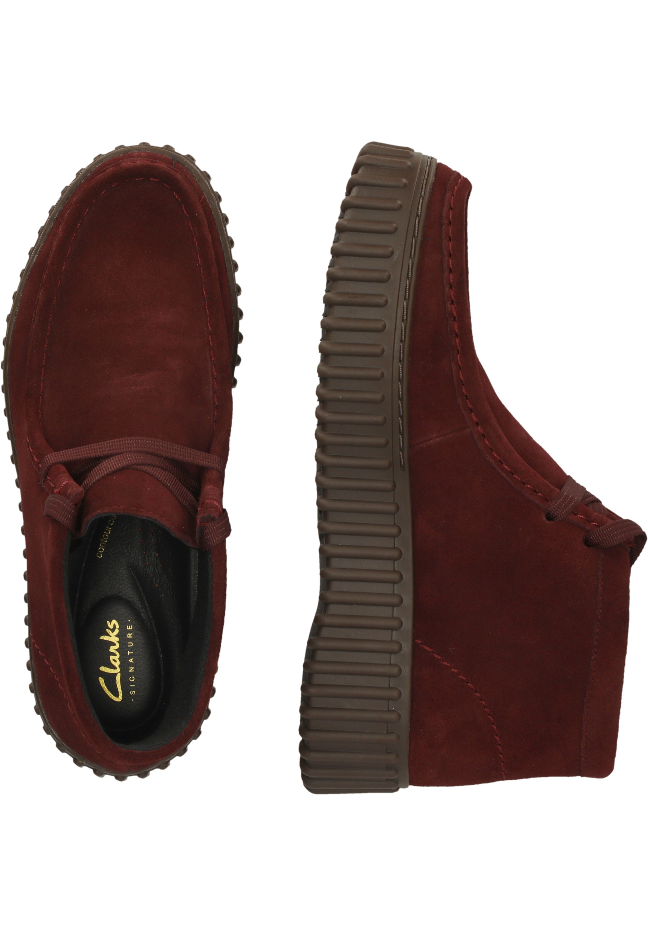 CLARKS Lace-up boot 'Torhill Moss' in Red