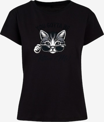 T-shirt 'Kätzchen You Gotta Be Kitten Me!' F4NT4STIC en noir : devant