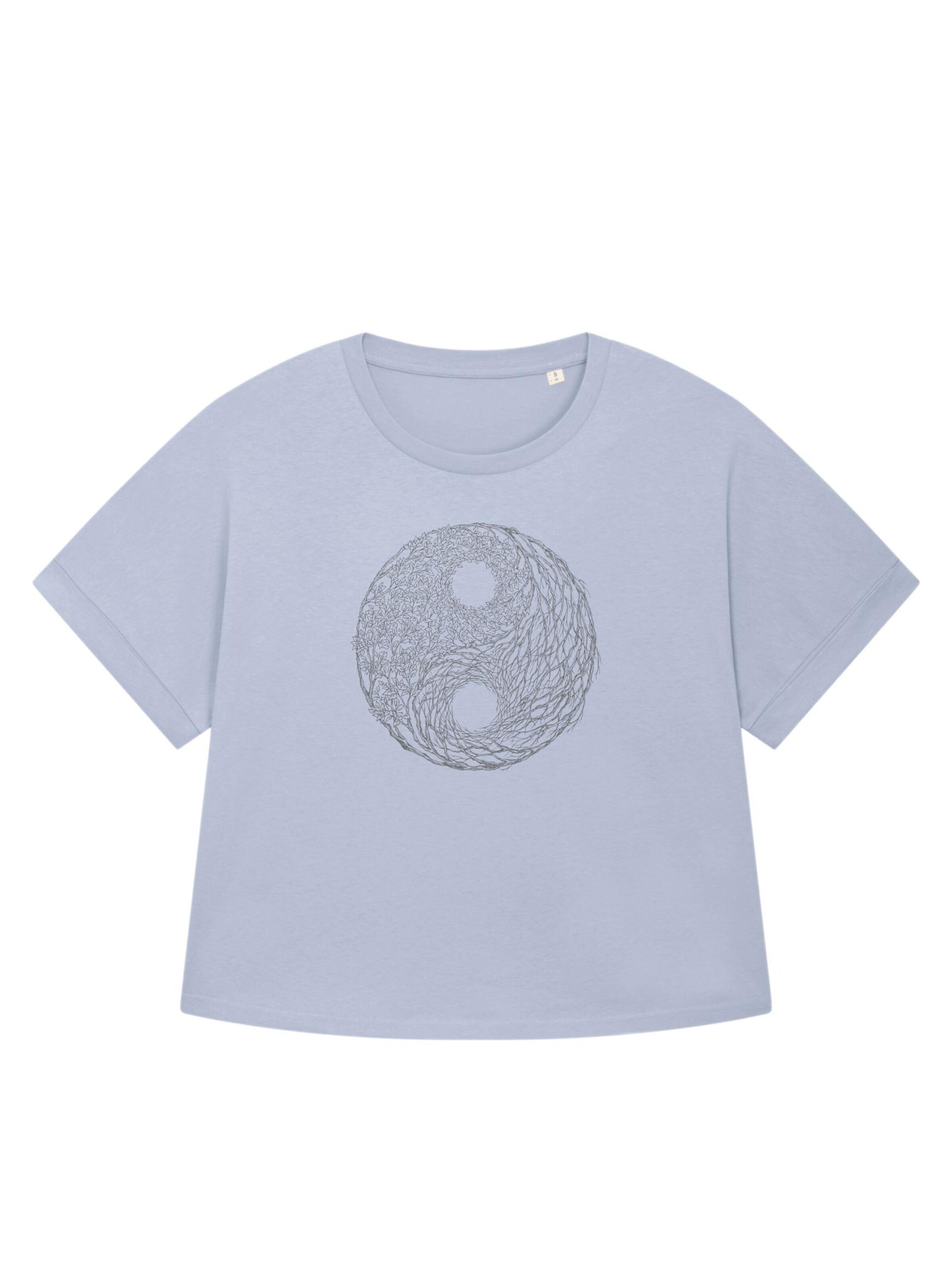 Life-Tree Oversizeshirt 'Organic Fairwear Oversized Shirt Women YinYang Light Blue'‌‌‌‌‌‌‌ in XS in aqua, Produktansicht