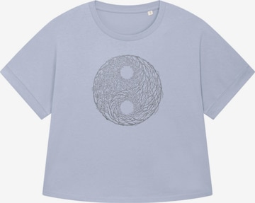 Life-TreeŠiroka majica 'Oversized Shirt Women YinYang Light' - plava boja: prednji dio