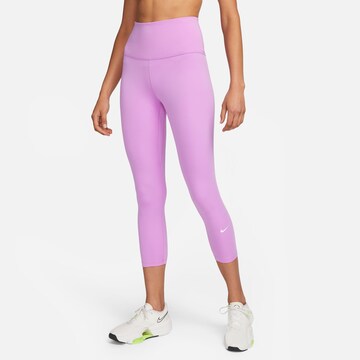 NIKE Workout Pants in Purple: front