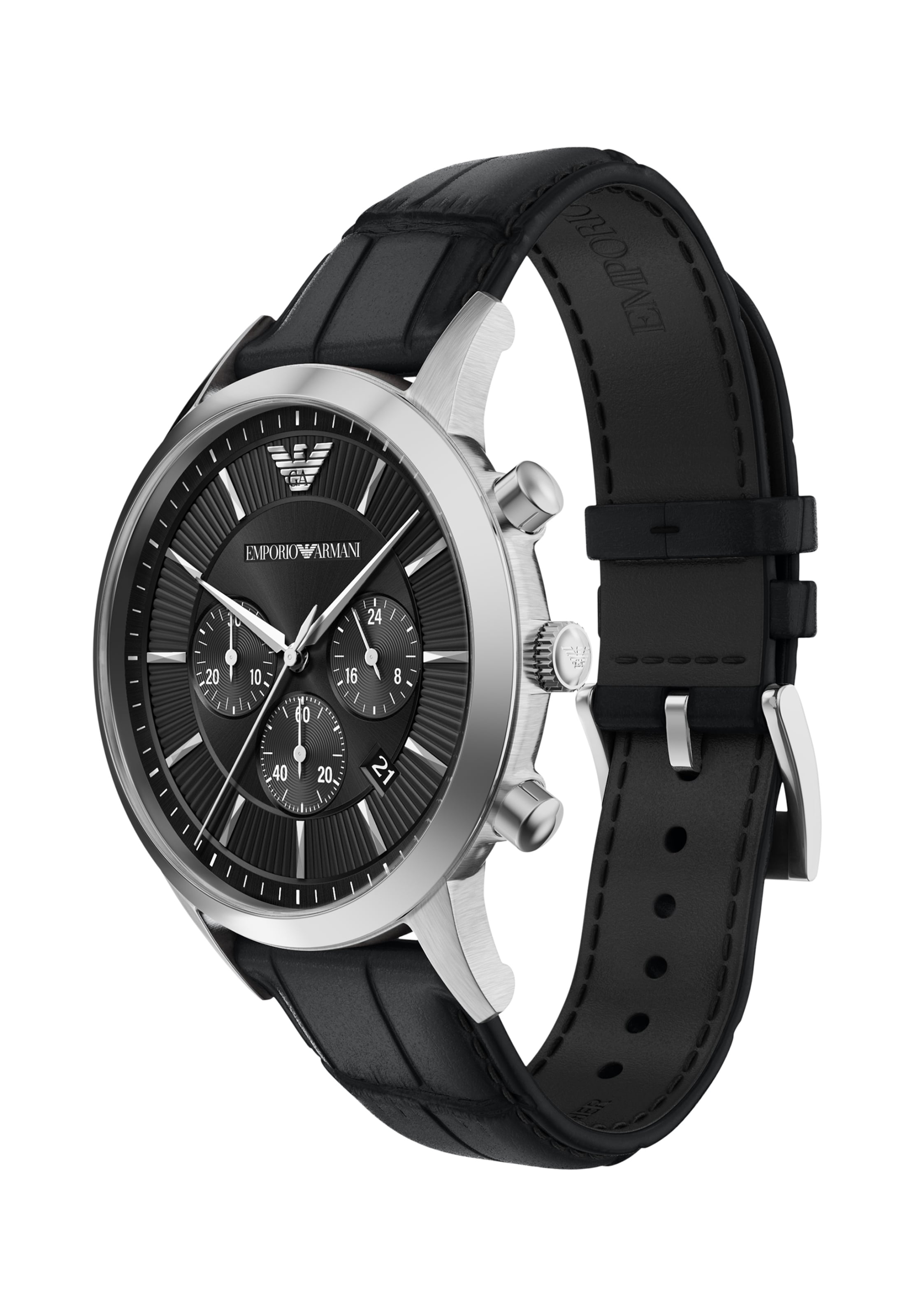 juoda Emporio Armani Analoginis (įprasto dizaino) laikrodis
