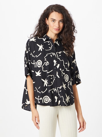 Monki - Blusa em preto: frente