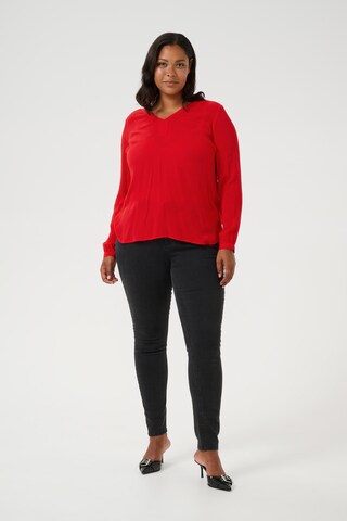 KAFFE CURVE Bluse 'KC Cami' in Rot