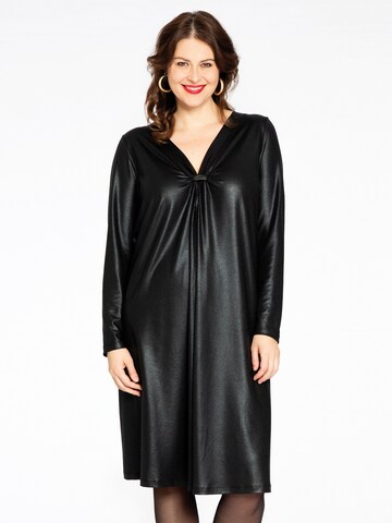 Yoek Dress ' Shine ' in Black: front
