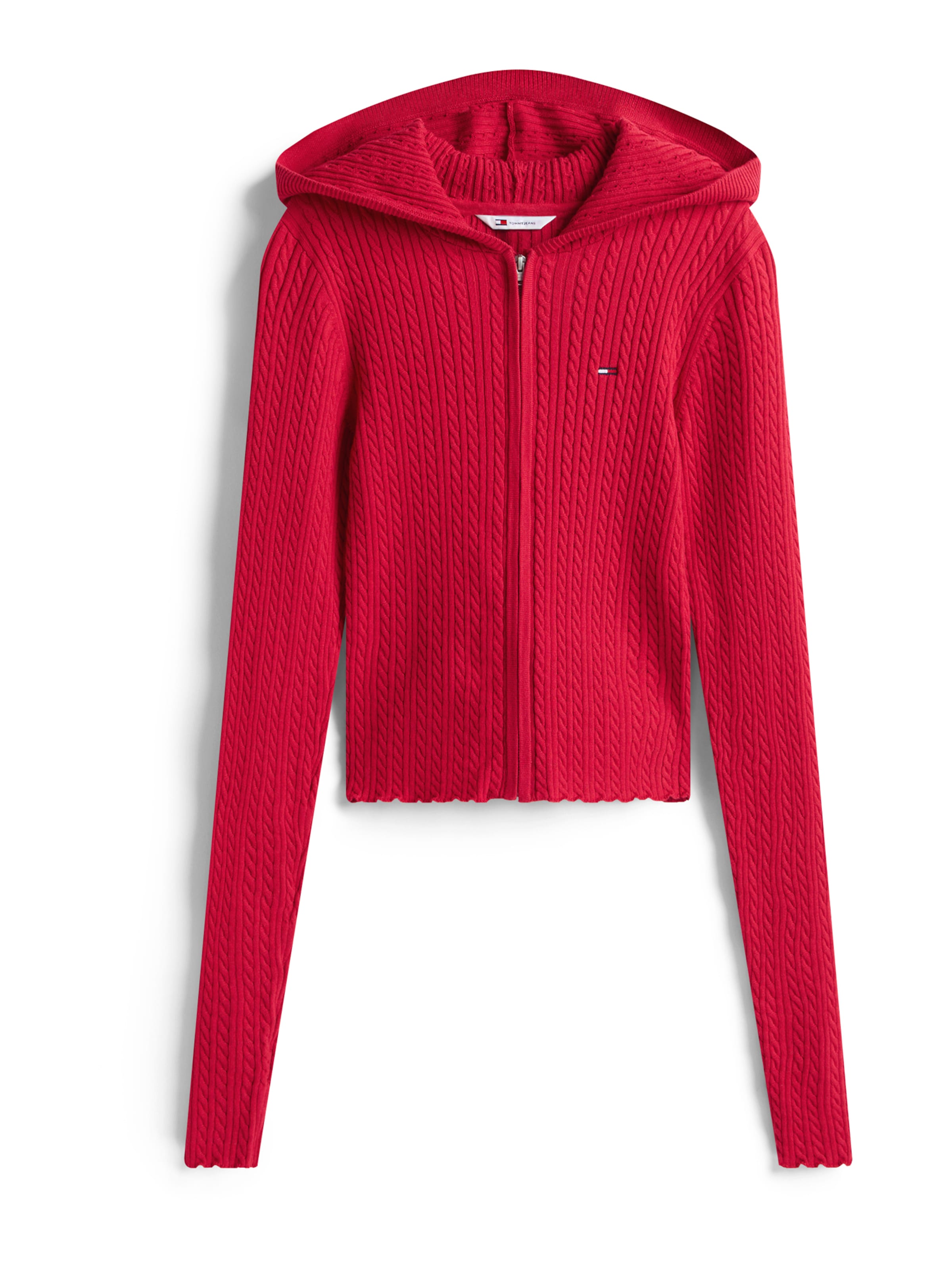 Tommy Jeans Πλεκτή ζακέτα 'ESSENTIAL' σε κόκκινο: μπροστά