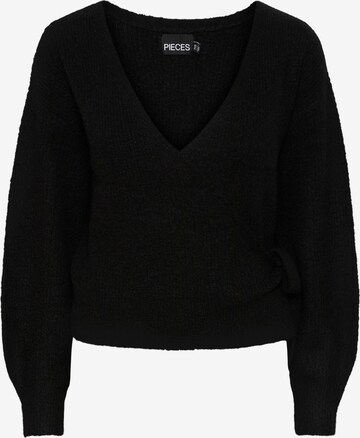 PIECES Knit cardigan 'ELLEN' in Black: front