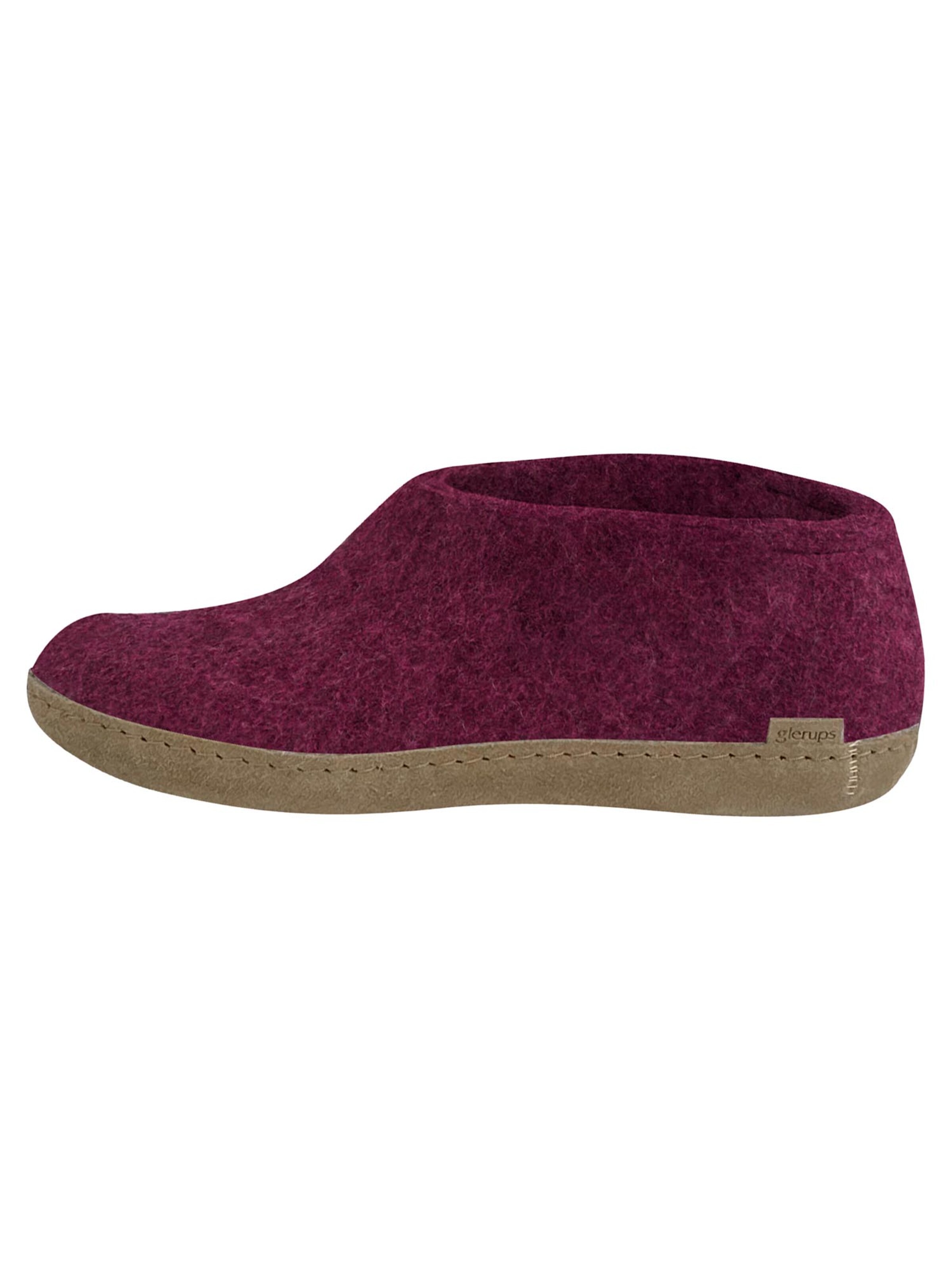 Glerups Slipper 'Ledersohle' in Purple: front