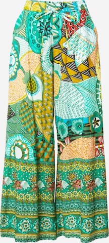 Derhy Szeroka nogawka Spodnie w kolorze zielony: przód