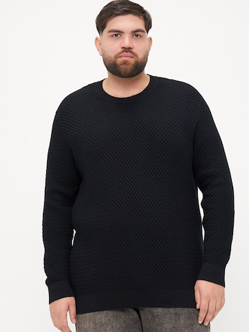 Jack & Jones Plus Πουλόβερ 'JPRBLUBARKLEY' σε μαύρο: μπροστά