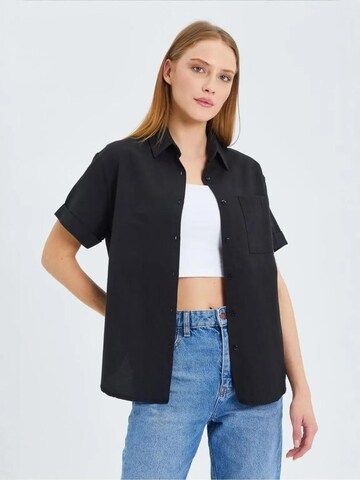 Camicia da donna di MixRay in nero: frontale