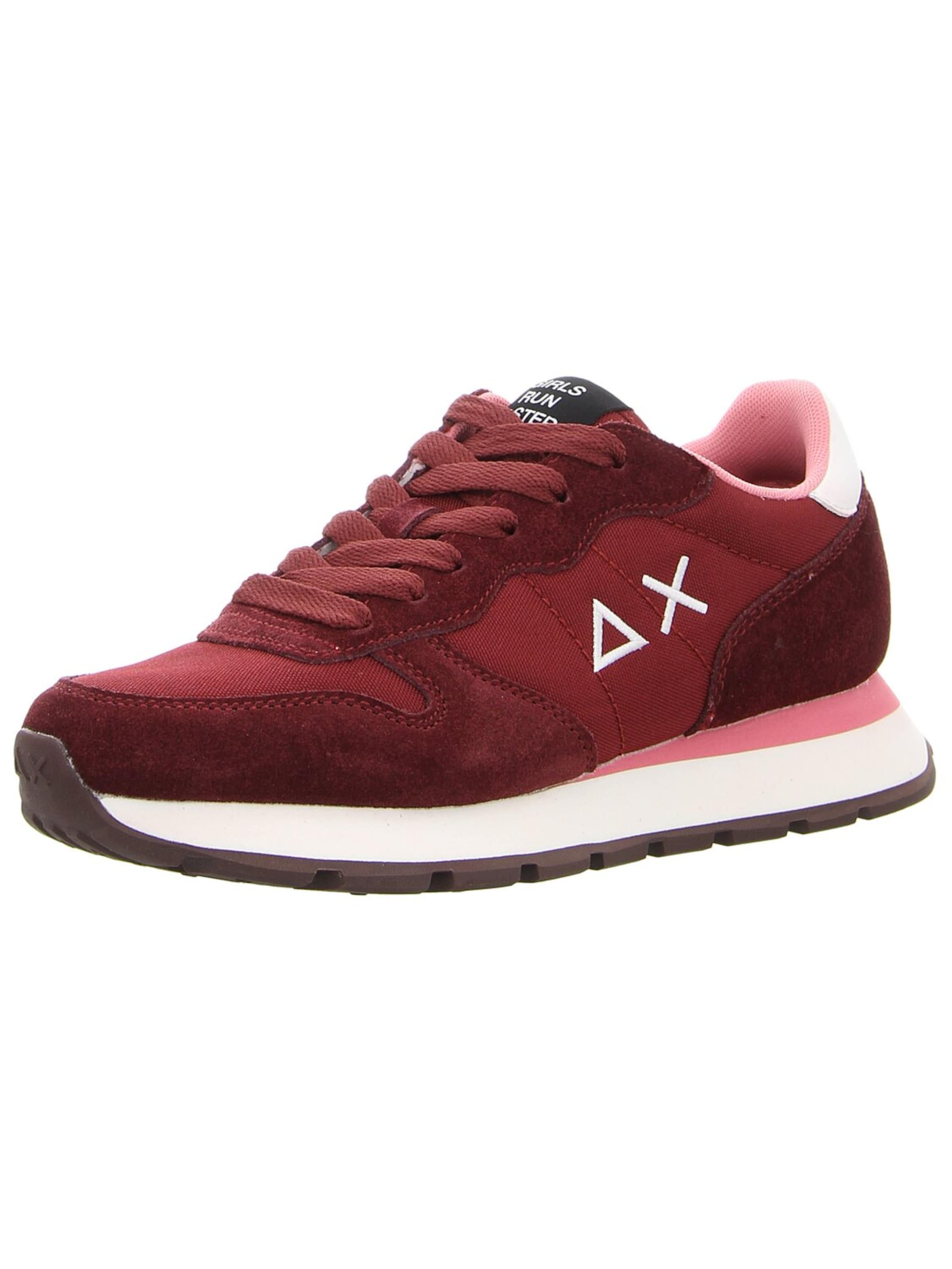 SUN68 Athletic Lace-Up Shoes 'Damen Sneaker Z45201-35 BORDEAUX Leder und Textil in bordeaux' in Red: front