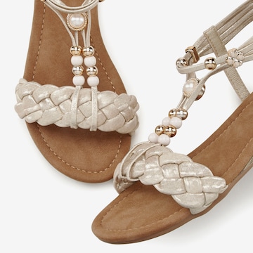 LASCANA Sandalen met riem in Beige