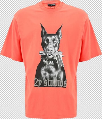 2Y Studios T-Shirt 'Doberman' in Rot: Vorderseite