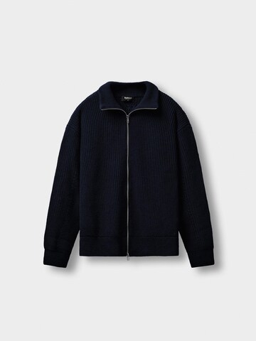 Burocs Knit Cardigan 'Zip' in Blue: front