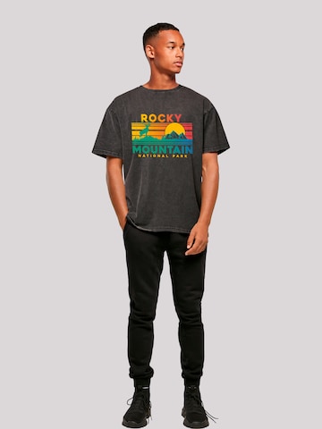 T-Shirt 'US National Parks Rocky Mountain Sunset' F4NT4STIC en noir