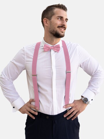 Massi Morino Hosenträger-Set mit Fliege in Pink