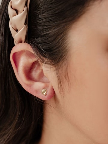 Hey Happiness - Pendientes 'Lucky Mushroom' en oro