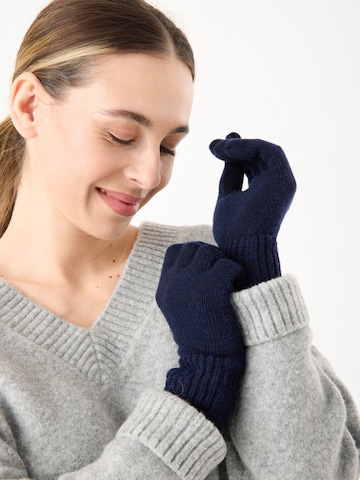CODELLO Full Finger Gloves in Blue: front