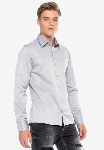 CIPO & BAXX Slim Fit Hemd in Grau