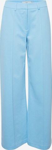 ICHI Wide leg Pleated Pants 'Kate' in Blue: front