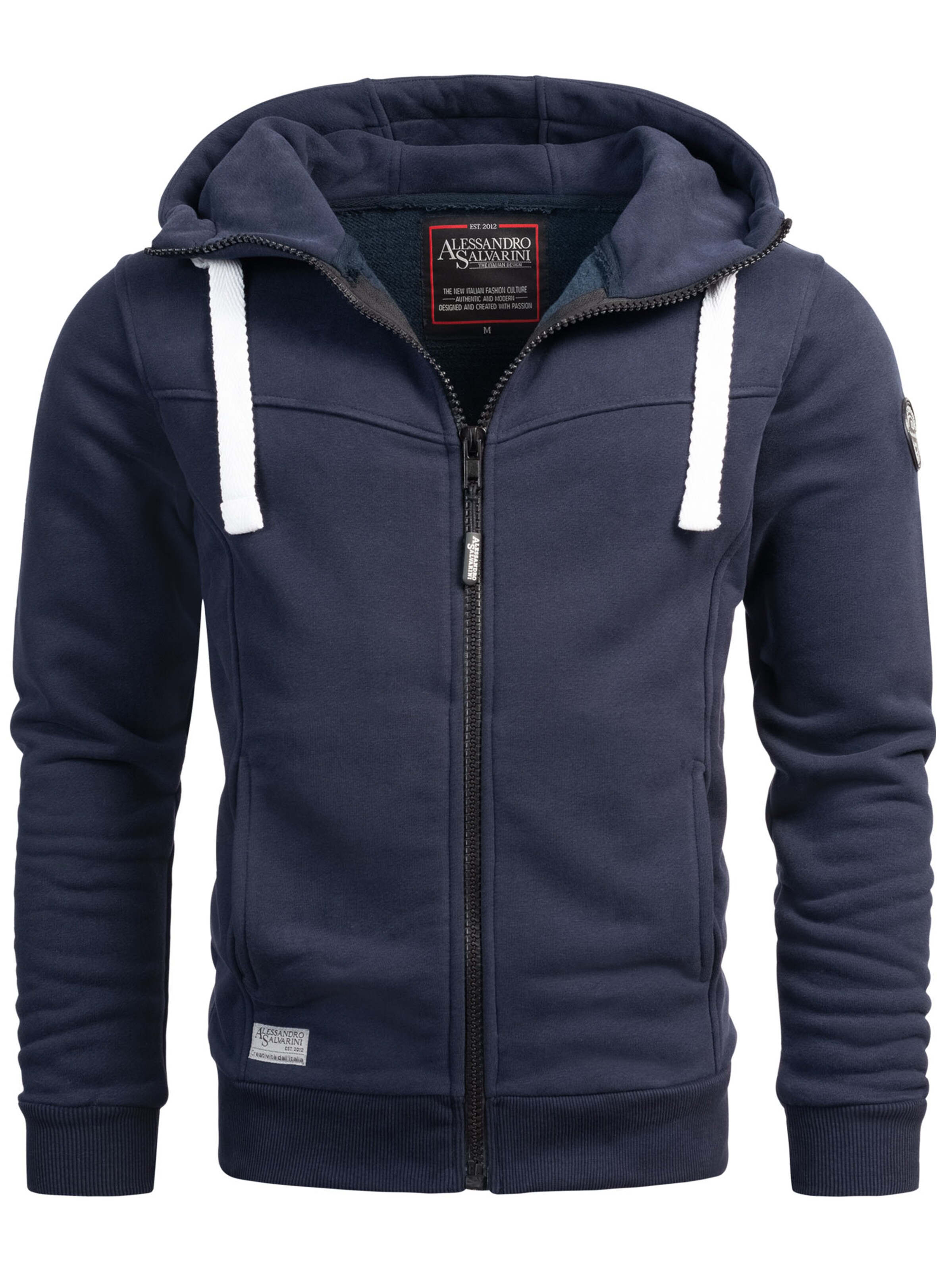 Alessandro Salvarini Sweatjacke 'Meroila' in Blau: Vorderseite