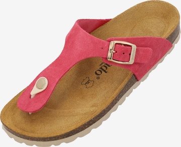 Palado Zehentrenner 'Palado Kos Suede Premium Leather' in Pink: Vorderseite