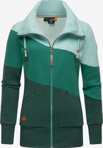 Ragwear Zip-Up Hoodie 'Rumika' in Green: front