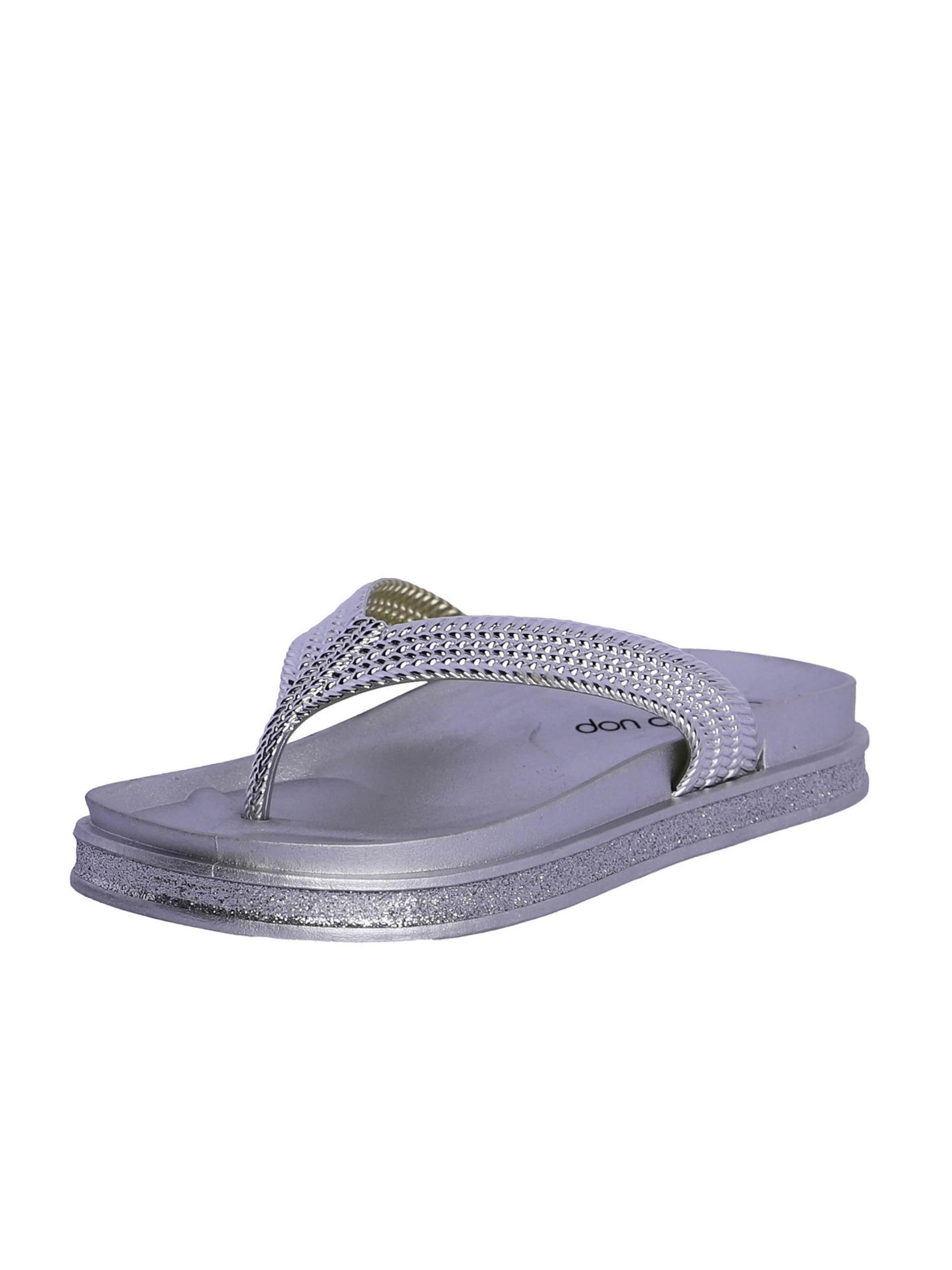 Don Algodon - Sandalias de dedo 'Licia' en plata: frente