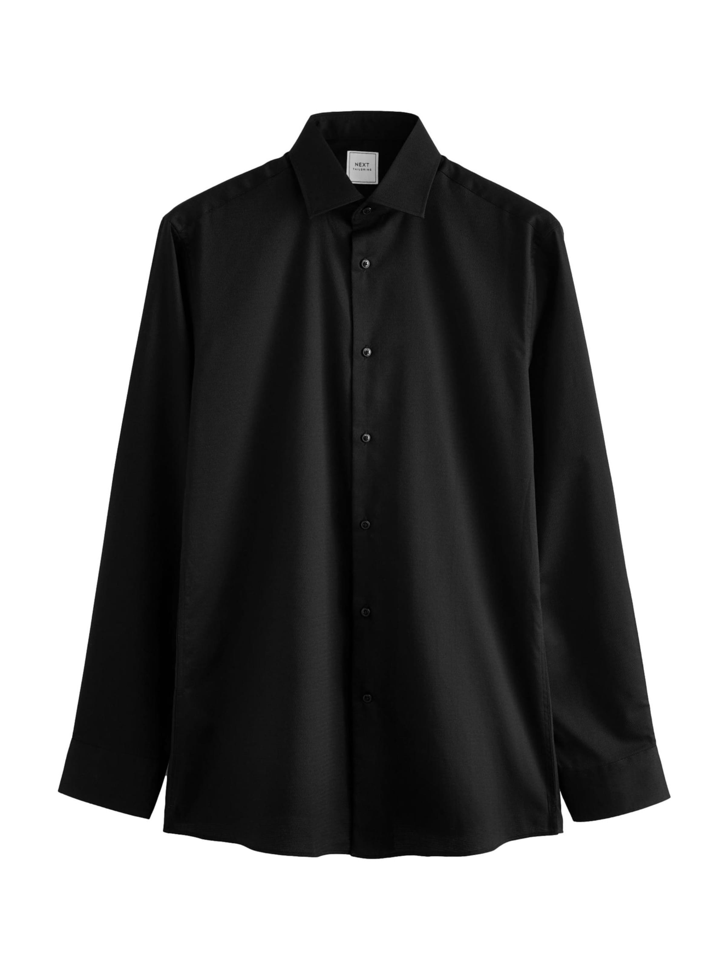 Next Slim fit Πουκάμισο για το γραφείο σε μαύρο: μπροστά