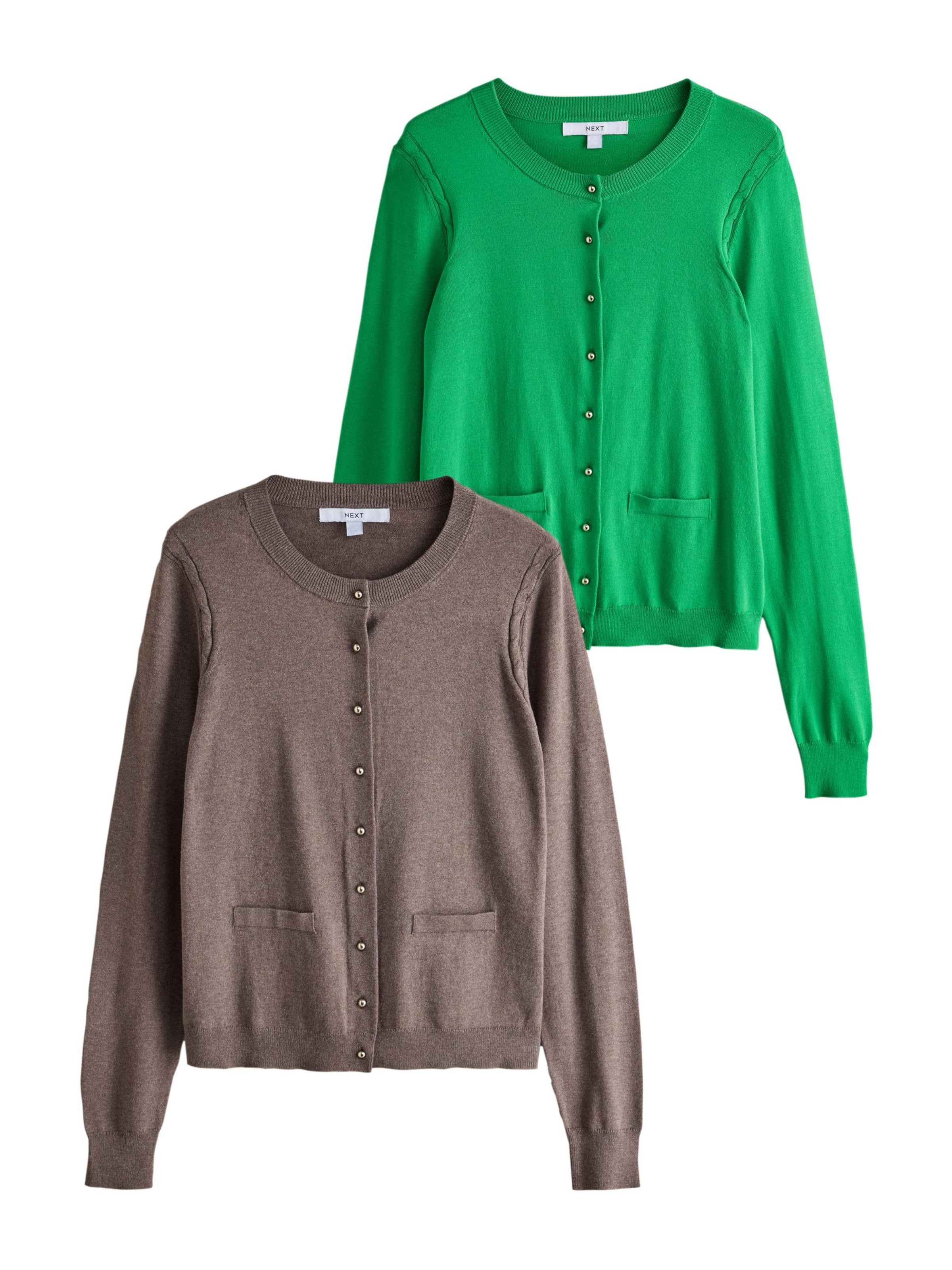 Next Knit Cardigan in Brown: front