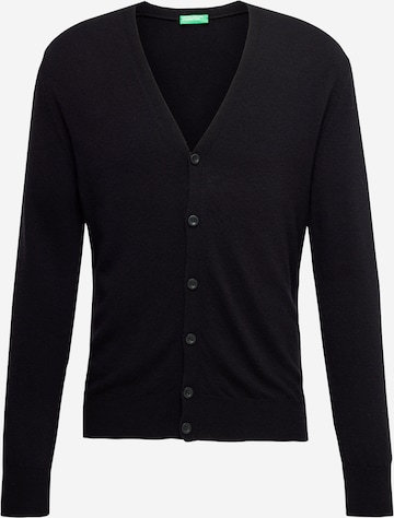 UNITED COLORS OF BENETTON Knit cardigan in Black: front