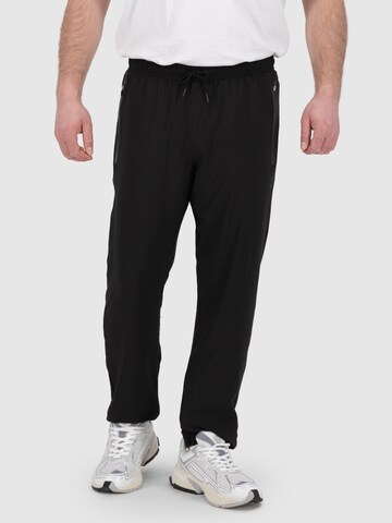 Sergio Tacchini Tapered Sports trousers 'RISPECCHIO' in Black: front