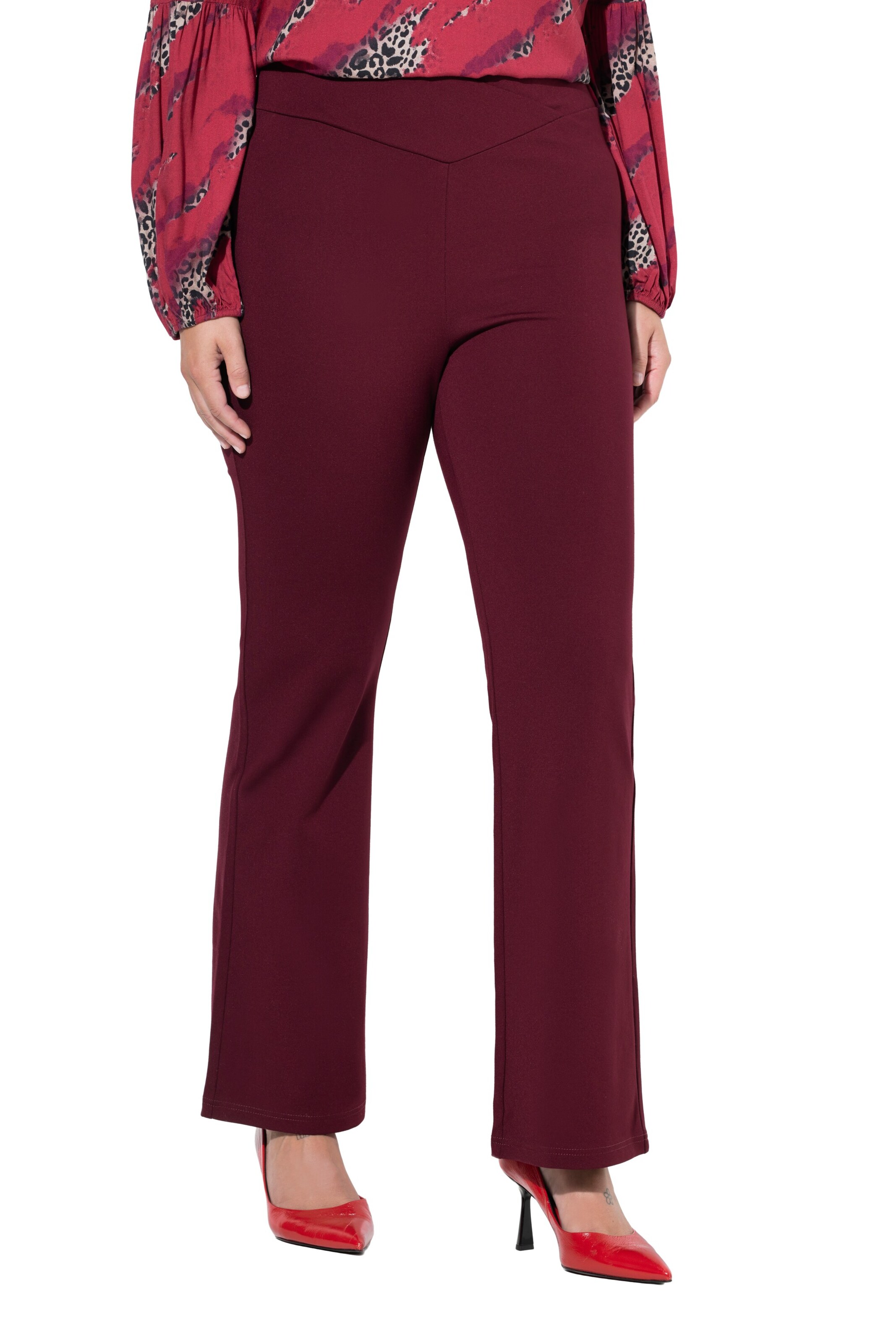 MIAMODA Flared Leggings in Red: front