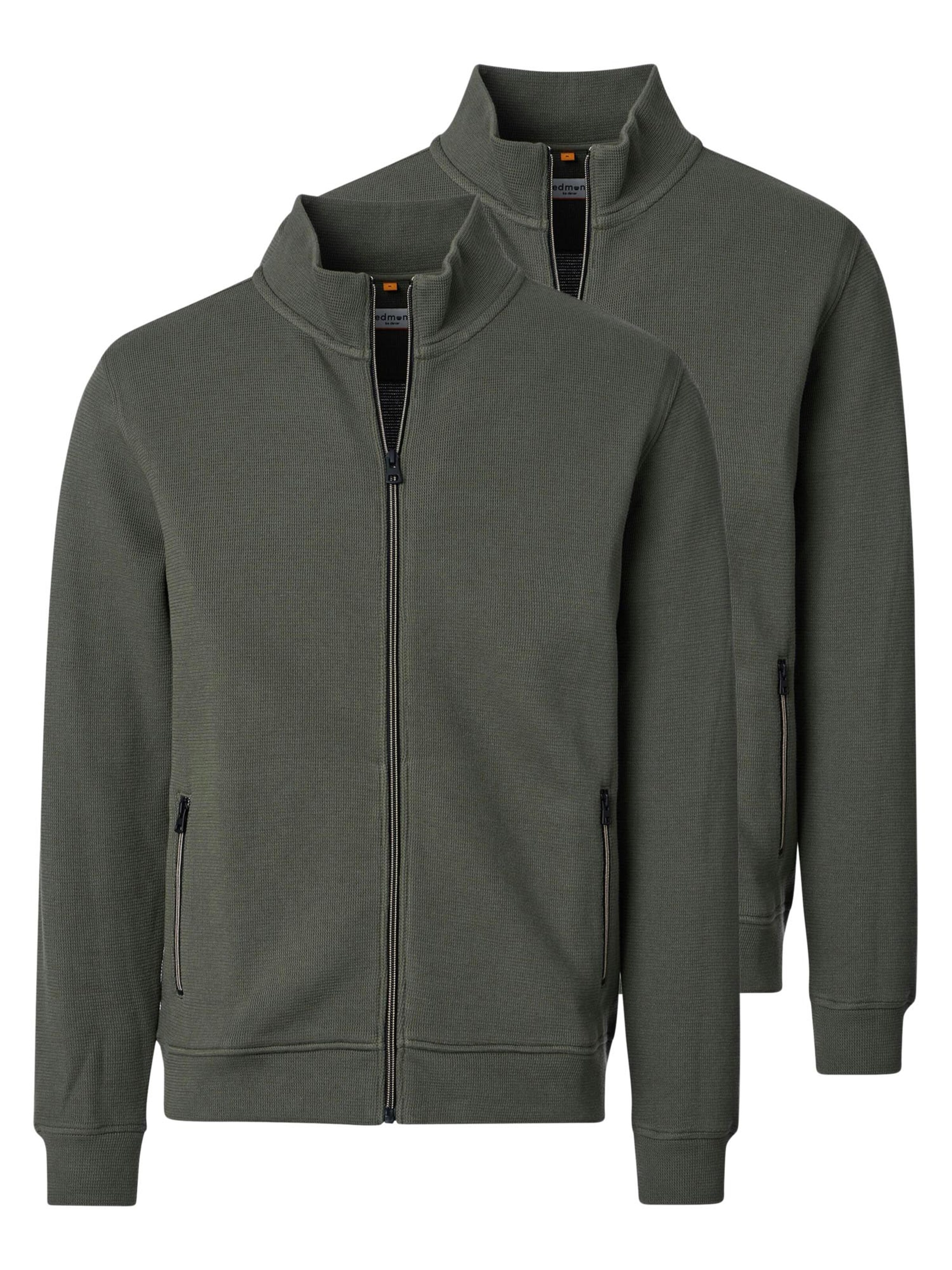 redmond Sweat jacket 'Basic' in Green: front