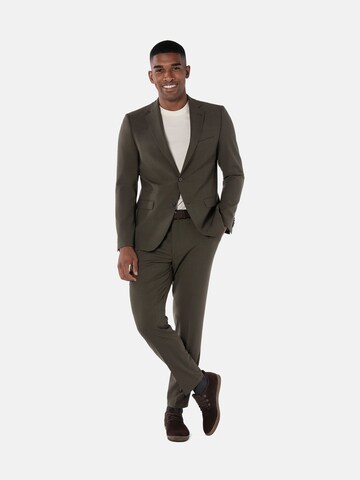 BENVENUTO Slim fit Trousers with creases '4032' in Green