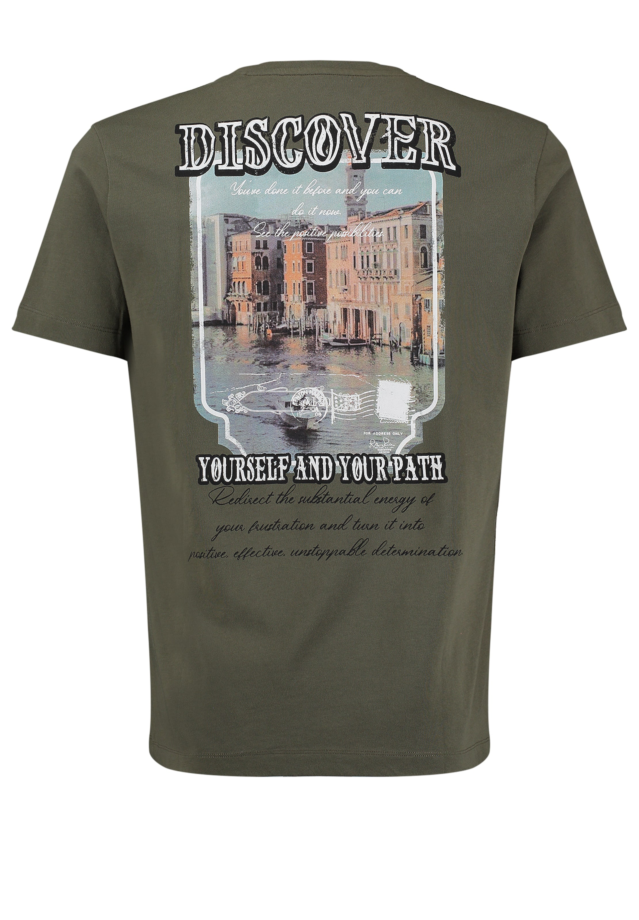 Key Largo Тениска 'Postcard' в зелено