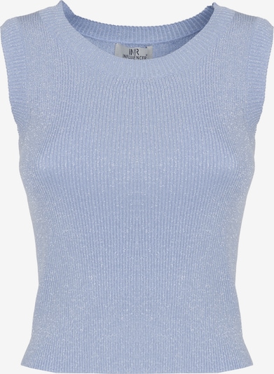 Influencer Tops en tricot en bleu clair, Vue avec produit