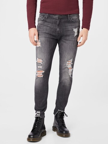 JACK & JONES - Slimfit Vaquero 'Pete' en negro: frente